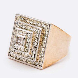 Crystal Unisex Square Ring Size 10